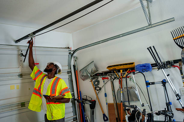 Professional Garage Door Installation technician working in Woods Hole, MA